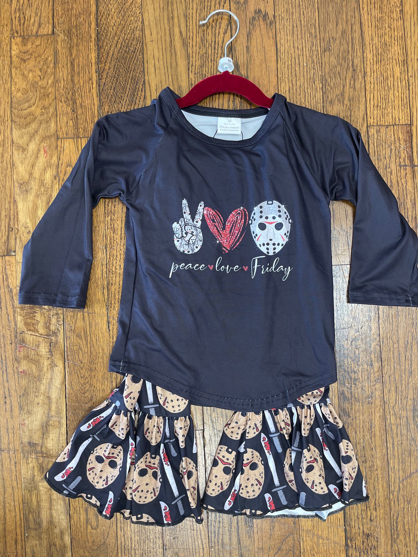 Peace, Love and Friday the 13th Long Sleeve Belles Set Halloween