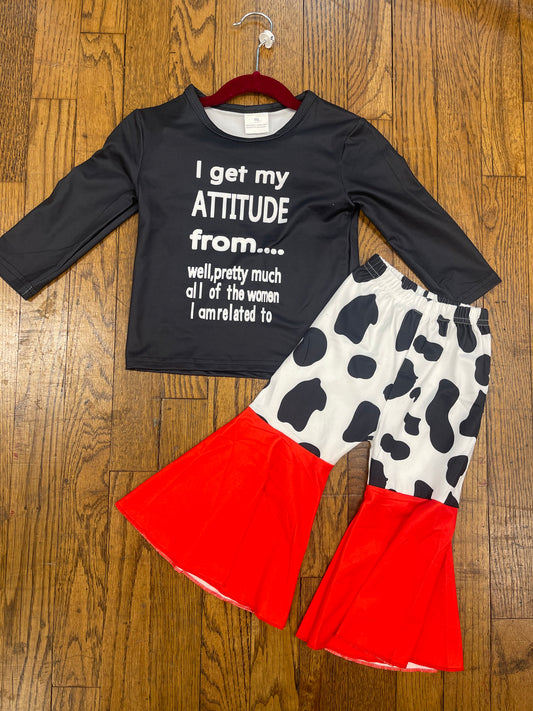 I Get My Attitude From… Cow Print Belles Set