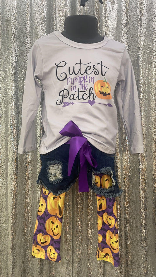 Cutest Pumpkin In The Patch Shorts Set w/ leggings