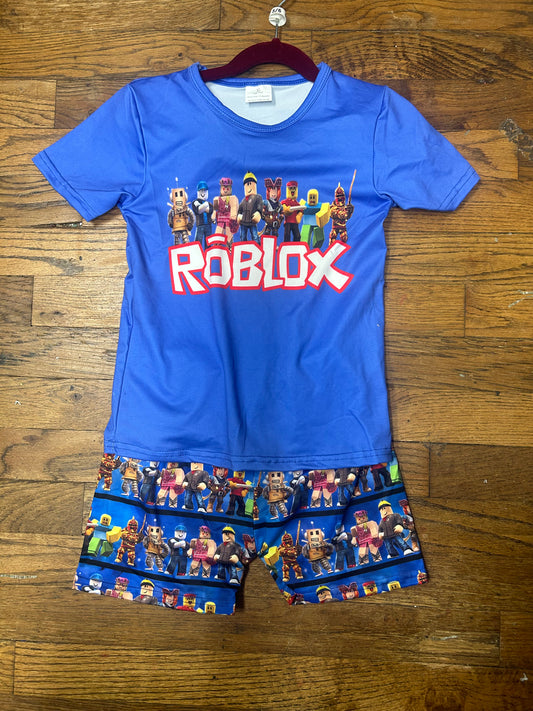 Blue Roblox Shorts Set