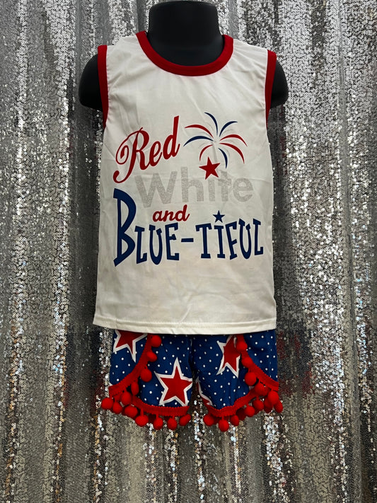 Red, White and Blue-tiful Shorts Set