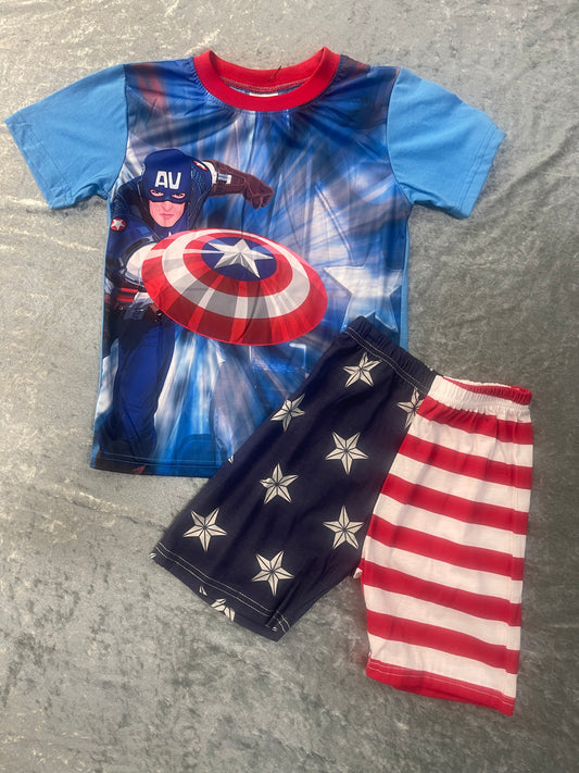 Captain America Shorts Set