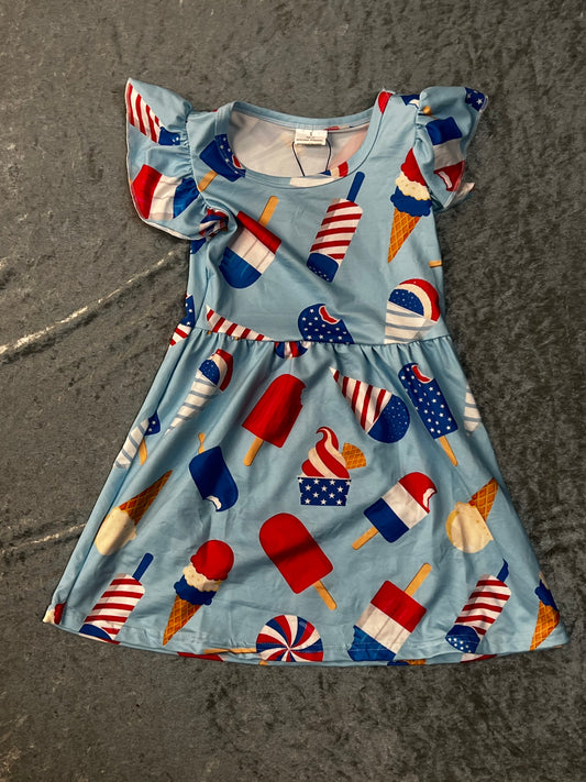 Red, White and Blue Popsicles Dress