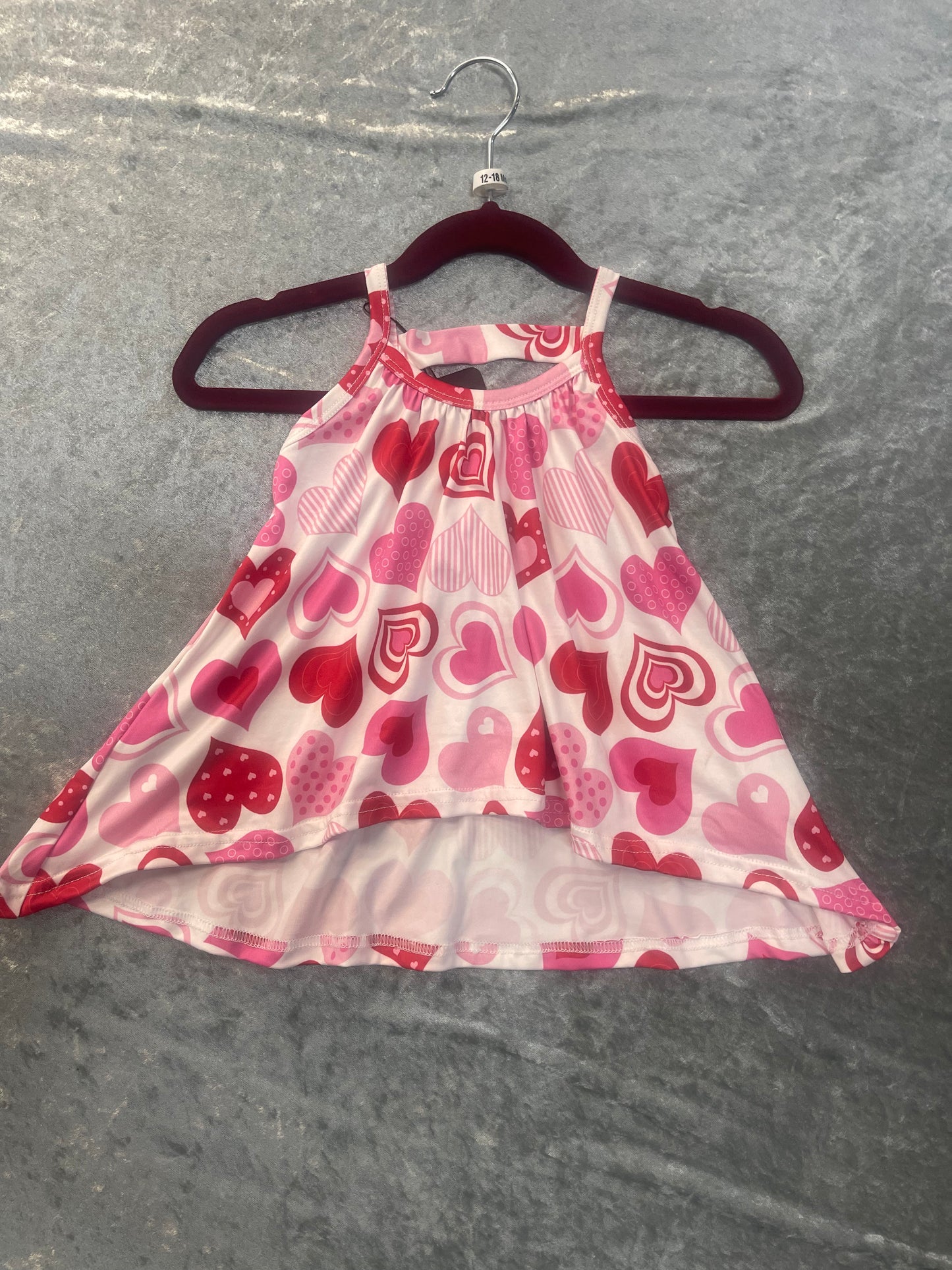 Pink and Red Hearts Tank Dress