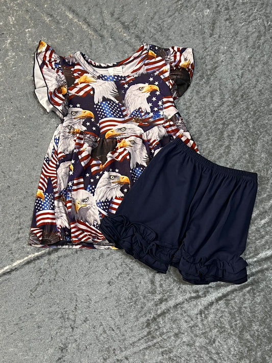 Eagles and American Flag Dress w/ Shorts