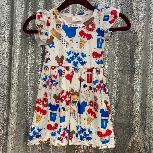 Red, White and Blue Mickey Popsicle Dress