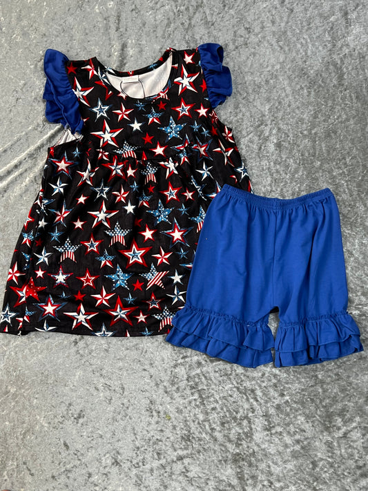 Red, White and Blue Stars Dress w/ Shorts