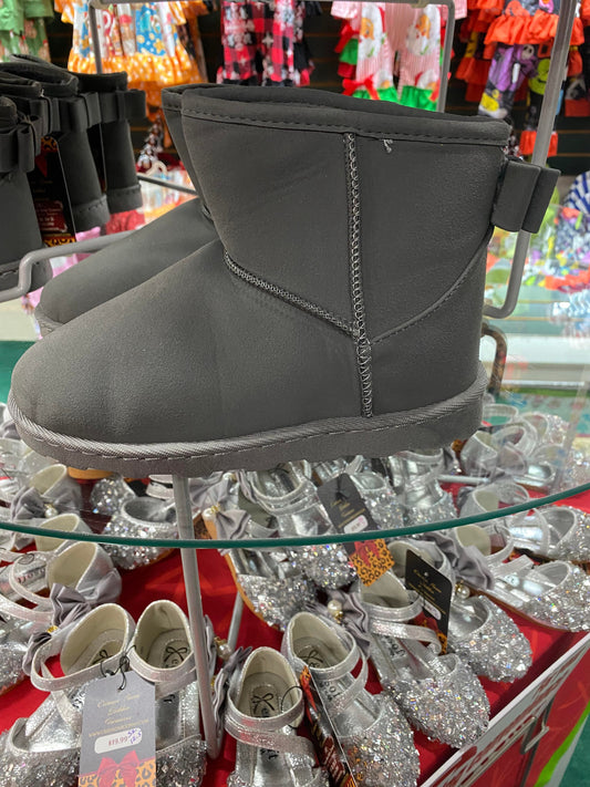 Gray Fur Boots