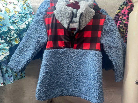 Plaid & Blue Fleece Jacket