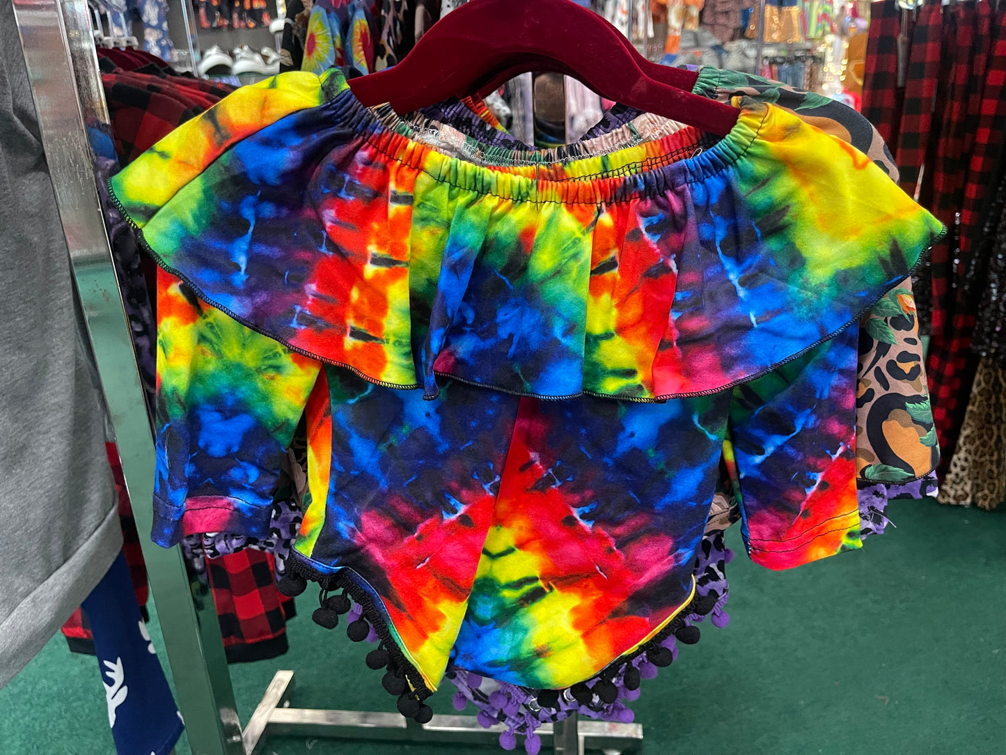 Neon Rainbow Tie-Dye Long Sleeve Infant Leotard