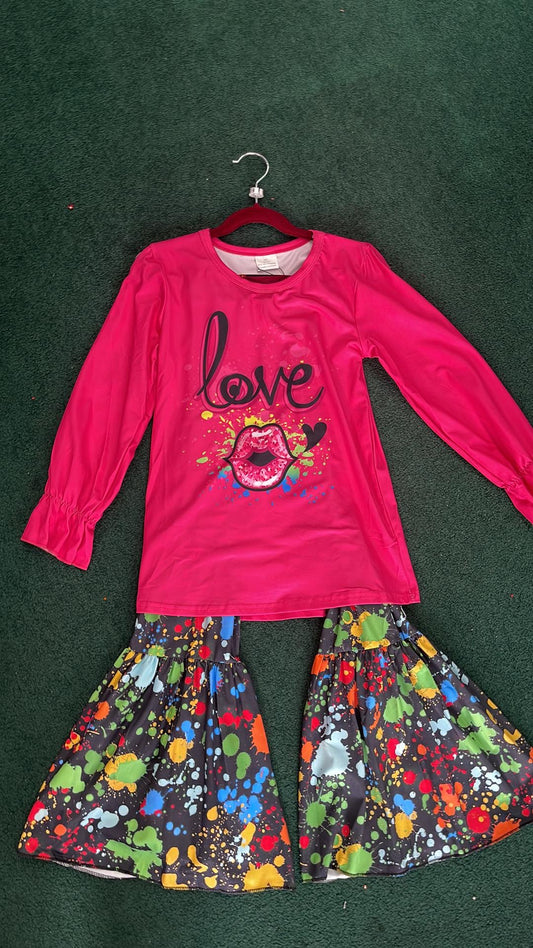 Splatter Paint "LOVE" Bellbottoms Valentine's